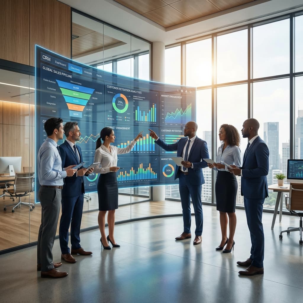 Equipe utilizando o Dashboard Infinity CRM